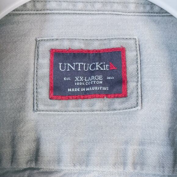 UNTUCKit Gray Button Up Shirt Jacket  Shacket Size XXL - Picture 3 of 8